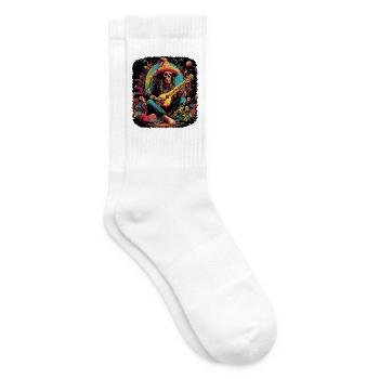 Bunter Skelett Gitarrist In Mexikanischem Stil - Tennissocken - Weiß - Rechts