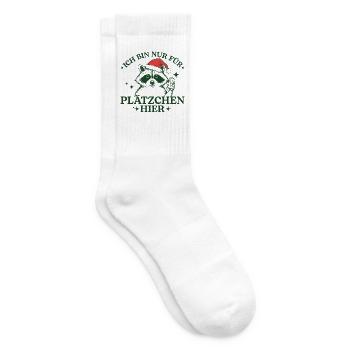 Weihnachten Waschbär Nur für Plätzchen hier - Tennissocken - Weiß - Rechts