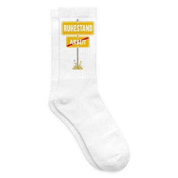  Ruhestand Ortsschild Arbeit Durchgestrichen - Tennissocken - Weiß - Rechts