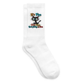 Katze – Alles ist in Ordnung - Tennissocken - Weiß - Rechts