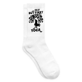 Ja, aber zuerst Yoga - Tennissocken - Weiß - Rechts