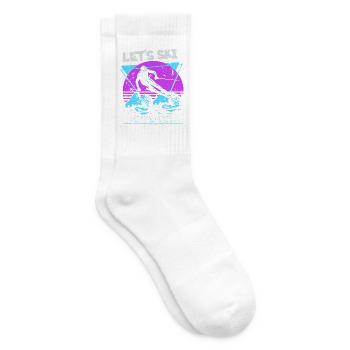 Lass uns Ski Neon Retro - Tennissocken - Weiß - Rechts