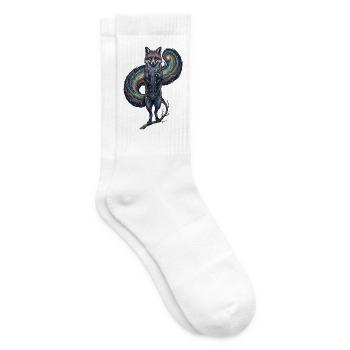 Kosmischer Fuchs – Galaxie Sternen Kunst - Tennissocken - Weiß - Rechts