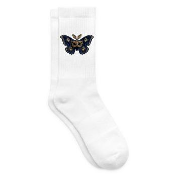 Goldener Venezianer Schmetterling - Tennissocken - Weiß - Rechts