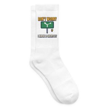 Keine Sorge, ich kenne eine Abkürzung, lustiges Papa-Tee - Tennissocken - Weiß - Rechts