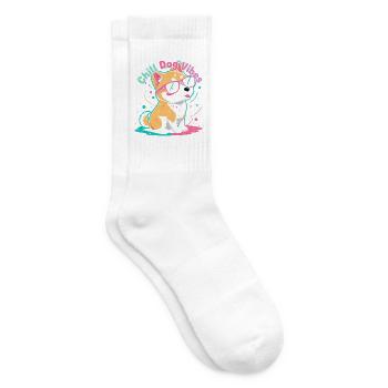 Chill Dog Vibes Corgi - Tennissocken - Weiß - Rechts