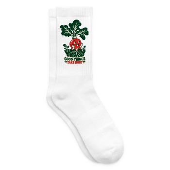 Gute Dinge Wachsen Wurzeln - Tennissocken - Weiß - Rechts