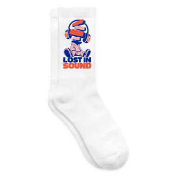 Lost in Sound Bücherkopf - Tennissocken - Weiß - Rechts