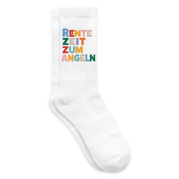 Rente Zeit zum Angeln Spruch - Tennissocken - Weiß - Rechts