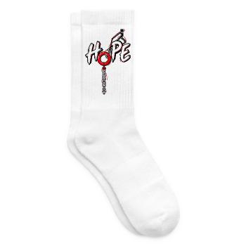 Hope Opportunity – Hoffnung Chancen Motivation - Tennissocken - Weiß - Rechts