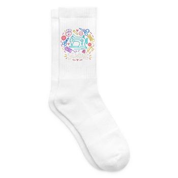 Love Sewing Machine Craft - Tennissocken - Weiß - Rechts
