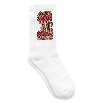 Ich bin aus Kaffee und schlechten Entscheidungen gemacht - Tennissocken - Weiß - Rechts