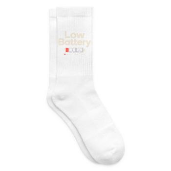 Low Battery Akku Leer Energiesparmodus Ruhe Humor - Tennissocken - Weiß - Rechts