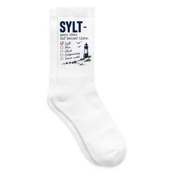 Sylt ganz oben auf meiner Liste - Tennissocken - Weiß - Rechts