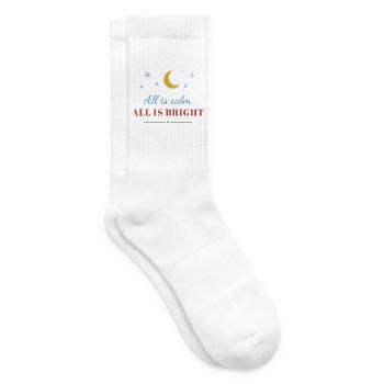 All Is Calm, All Is Bright – Christmas - Tennissocken - Weiß - Rechts