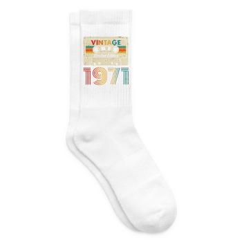 Vintage 1971 Limited Edition Kassette 55th Birthda - Tennissocken - Weiß - Rechts