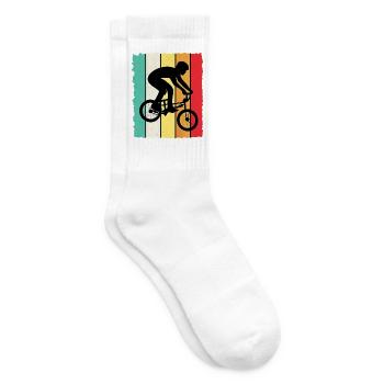 BMX Fahrer Kinder Fahrrad Shirt - Tennissocken - Weiß - Rechts