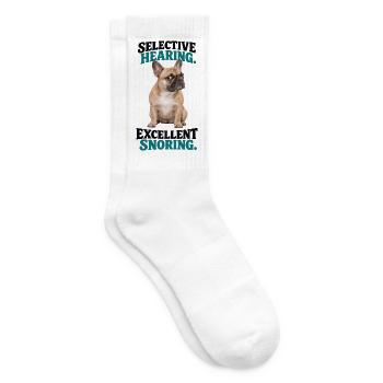  Selective Hearing Excellent Snoring Französische - Tennissocken - Weiß - Rechts