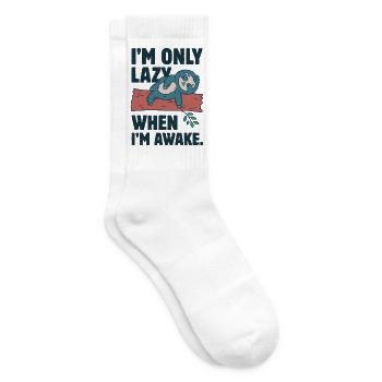 Ich bin nur faul, wenn ich wach bin - Tennissocken - Weiß - Rechts