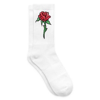 Crimson Rose Aquarell-Skizze - Tennissocken - Weiß - Rechts