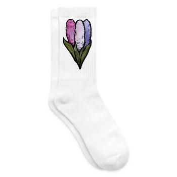 Pastell-Baumwollblumen-Trio - Tennissocken - Weiß - Rechts