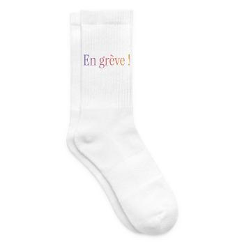 STREIK. DEMONSTRATION. ARBEIT. HUMOR. LUSTIG - Tennissocken - Weiß - Rechts