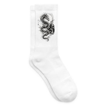Japanischer Drache  - Tennissocken - Weiß - Rechts