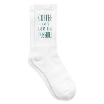 Coffee Makes Everything Possible Spruch Geschenk - Tennissocken - Weiß - Rechts