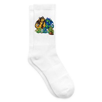 Drachenfamilie – Eltern im Familienchaos - Tennissocken - Weiß - Rechts
