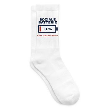 Soziale Batterie 3 % – Familienfeier-Modus - Tennissocken - Weiß - Rechts
