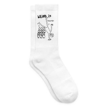 Weird is Beautiful – Sei du selbst Statement - Tennissocken - Weiß - Rechts