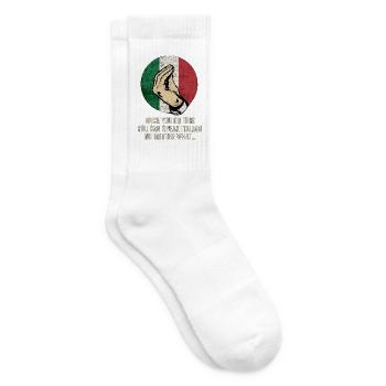 Italienisches Gebets-Meme-Tee - Tennissocken - Weiß - Rechts