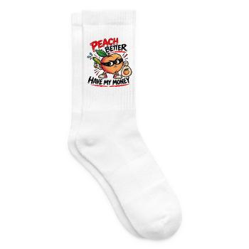 Peach Better Have My Money – Gangster Pfirsich - Tennissocken - Weiß - Rechts