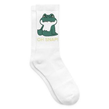 Oh Snap Krokodil Niedlich Cartoon Wortspiel - Tennissocken - Weiß - Rechts
