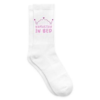 Namastay In Bed Yoga Faulenzen Wortspiel - Tennissocken - Weiß - Rechts