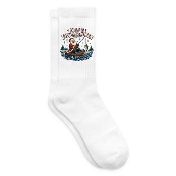 Frohe Fischnacht Weihnachtsfischer - Tennissocken - Weiß - Rechts