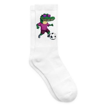 Alligator Fussball Krokodil - Tennissocken - Weiß - Rechts