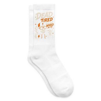 Kaffee-Skelett – Dead Tired But Still Wired - Tennissocken - Weiß - Rechts