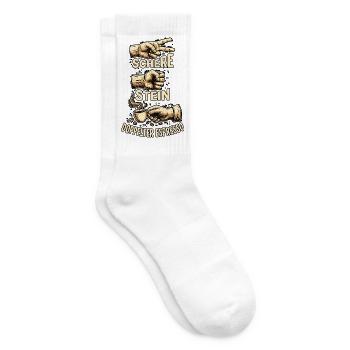 Schere Stein Doppelter Espresso - Tennissocken - Weiß - Rechts