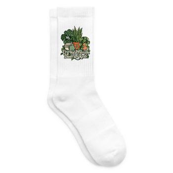 Zimmerpflanzen Shirt mit Spruch Erst die Pflanzen  - Tennissocken - Weiß - Rechts