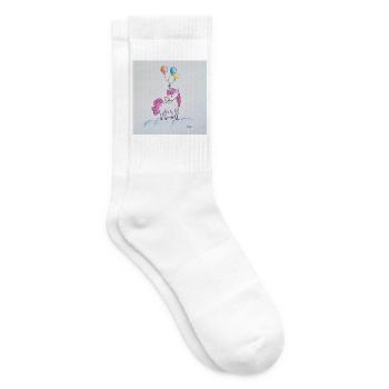 Pastell-Einhorn mit Ballons - Tennissocken - Weiß - Rechts