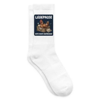 Legepause – Bitte nicht ansprechen Huhn - Tennissocken - Weiß - Rechts