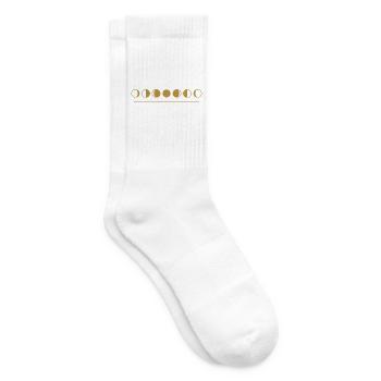 Mondphasen – minimalistische Goldlinie - Tennissocken - Weiß - Rechts