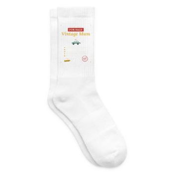 Vintage-Mama zum Verkauf lustiges Mama-Geschenk-T-Shirt - Tennissocken - Weiß - Rechts