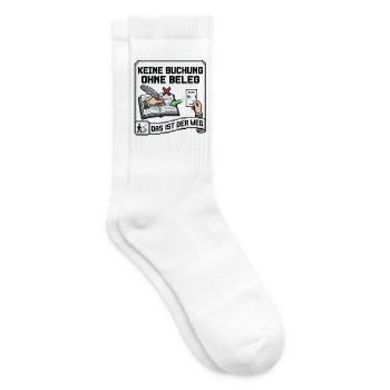 Keine_Buchung_ohne_Beleg_-_Pixel_Art - Tennissocken - Weiß - Rechts