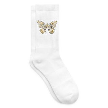 Verzierte goldene Maskenmaske - Tennissocken - Weiß - Rechts