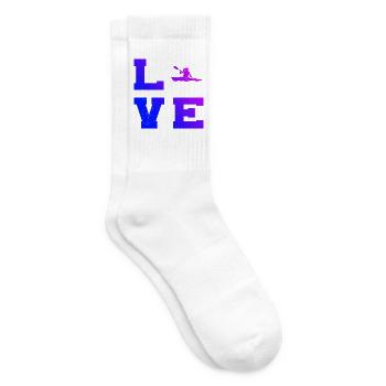 Geschenkidee für eine Wildwasserfahrerin mit Kajak - Tennissocken - Weiß - Rechts