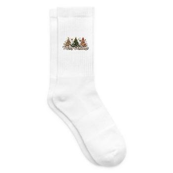 Merry Christmas Baum Trio Grafik - Tennissocken - Weiß - Rechts
