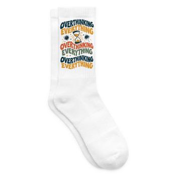 Überdenken Alles – Buntes Humorprint - Tennissocken - Weiß - Rechts