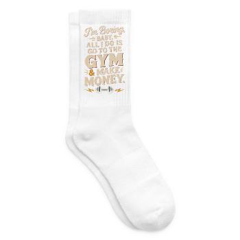 I'm Boring Baby Gym And Make Money Krafttraining - Tennissocken - Weiß - Rechts